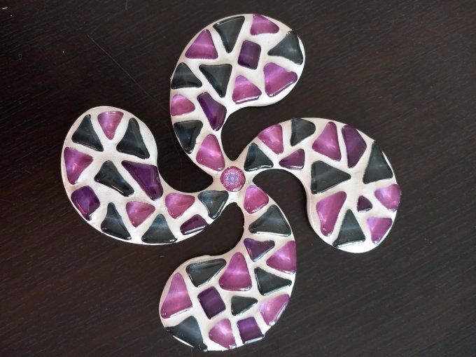 Croix-Basque Petit Modèle Violette et Grise