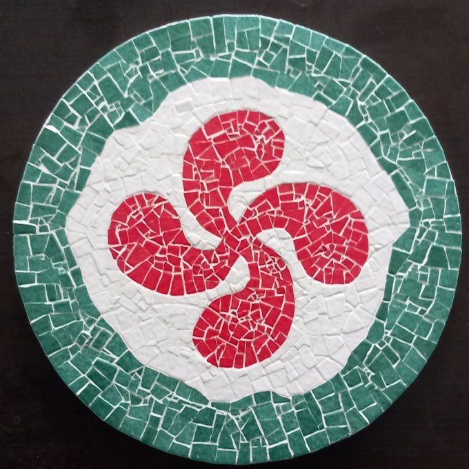 Dessous de plat avec  Croix-Basque Rouge