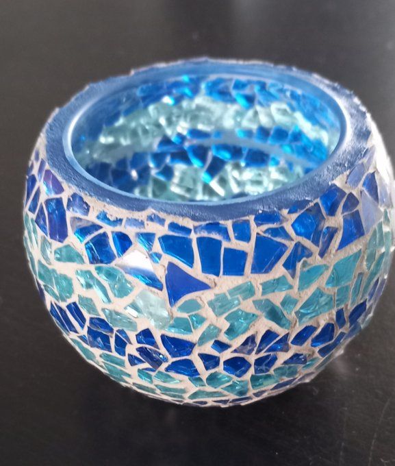 Photophore Petit Modèle Bleu Foncé et Bleu Turquoise