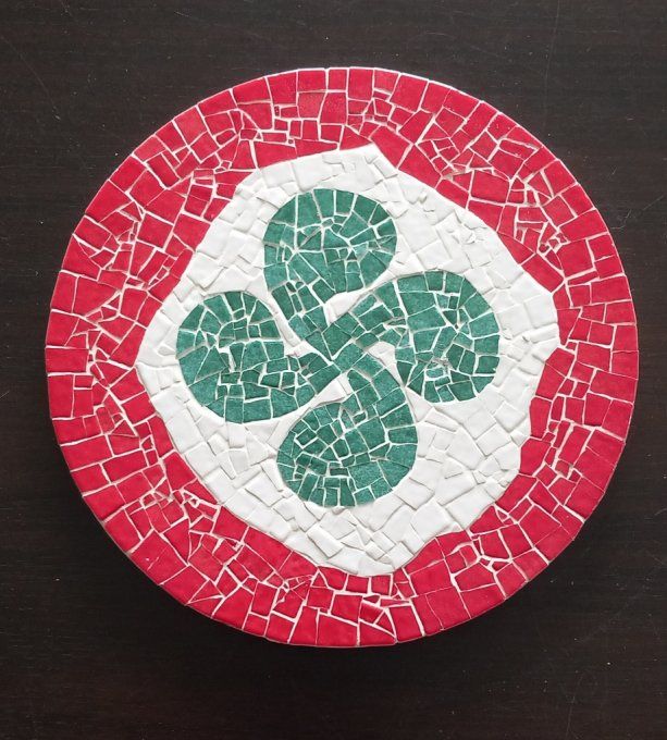 Petit Dessous de plat avec  Croix-Basque Verte