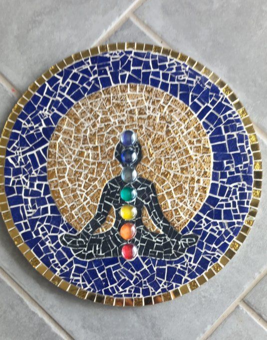 Création unique Cadre  Bouddha et Soleil (30 cm)