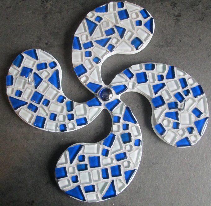 Croix-Basque Grand Modèle Bleu et Blanche
