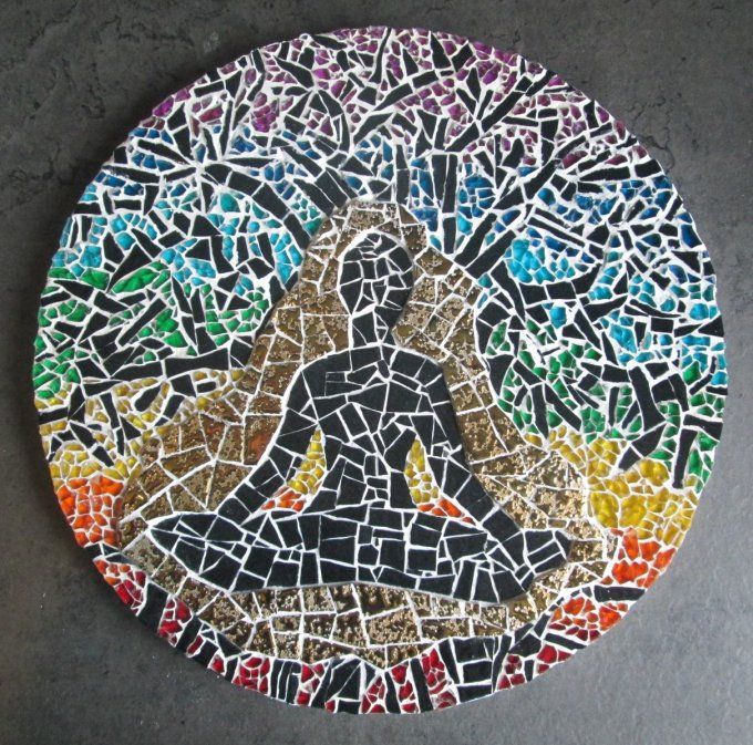 Création unique Cadre Arbre de Vie avec Bouddha