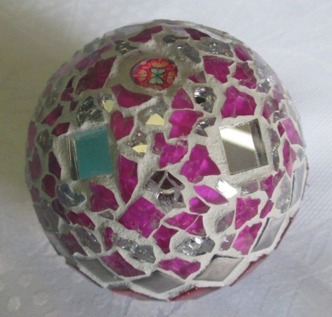 Petite Boule décorative Rose et Argent