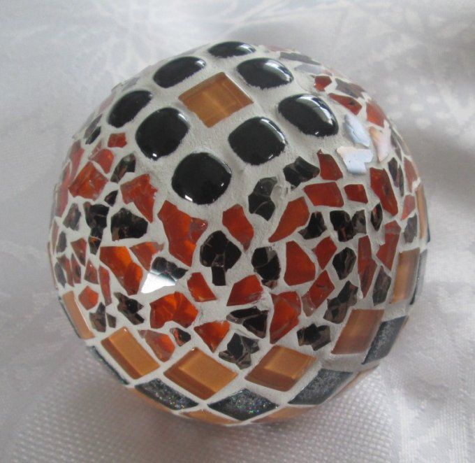 Petite Boule décorative Orange et Noir