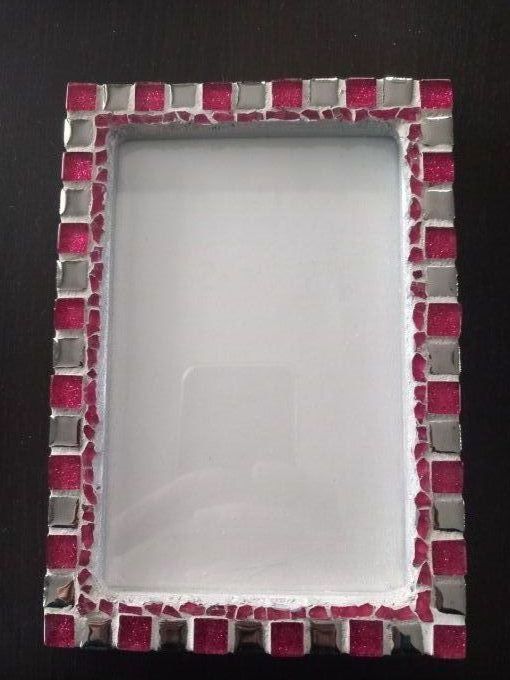 Cadre photo Fuchsia et Argenté 